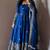 teal color sequin embroidery silk blend gown set
