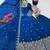 teal color sequin embroidery silk blend gown set