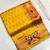 yellow color rich weaved pallu along polka design zari silk blend saree