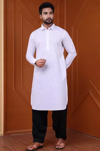 W & g slik blend full sleeve pathani set for men's