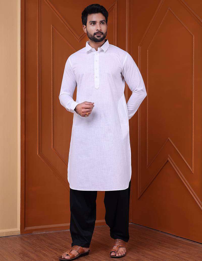 W & g slik blend full sleeve pathani set for men's