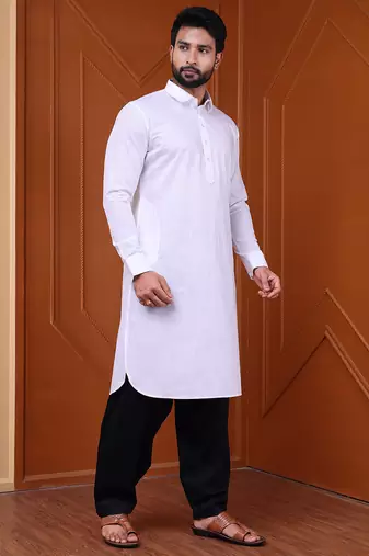 W & g slik blend full sleeve pathani set for men's
