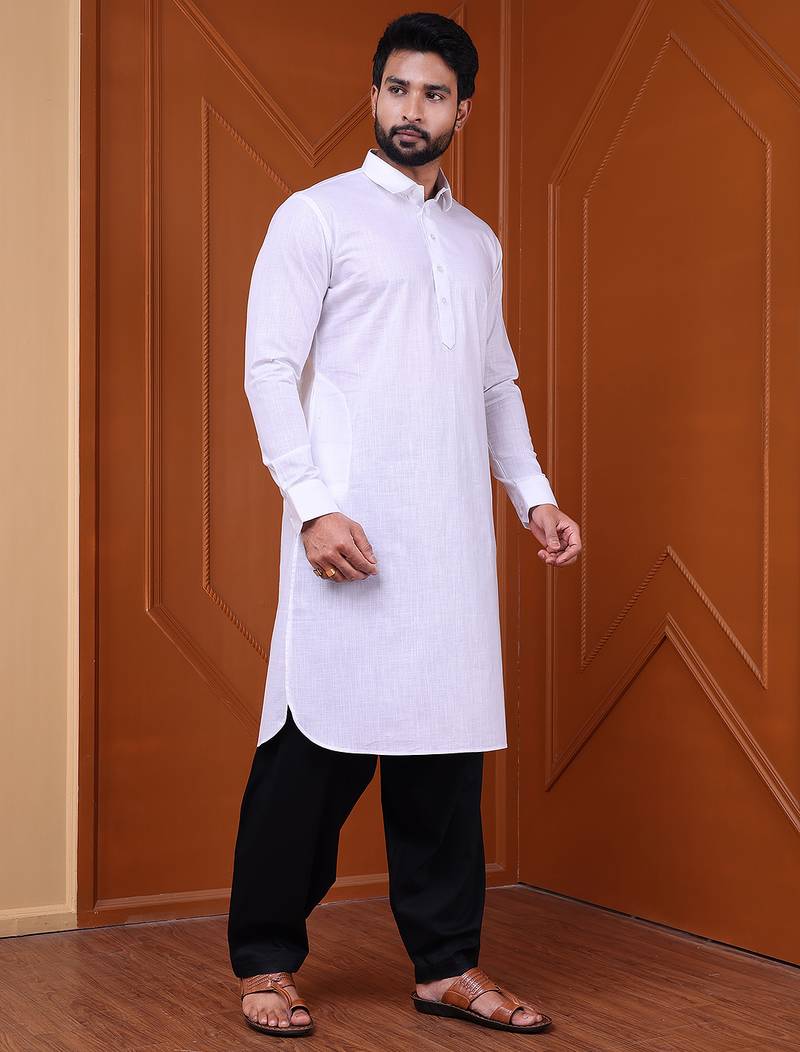 W & g slik blend full sleeve pathani set for men's