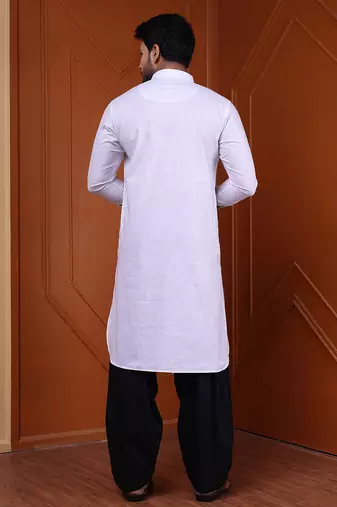 W & g slik blend full sleeve pathani set for men's