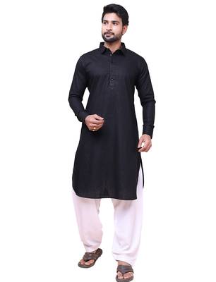 W & g slik blend full sleeve pathani set for men's 1