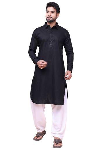 W & g slik blend full sleeve pathani set for men's