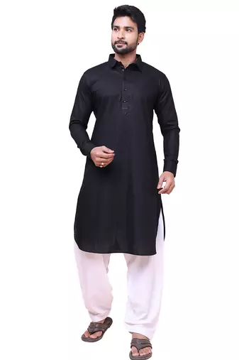 W & g slik blend full sleeve pathani set for men's