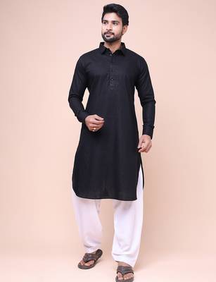 W & g slik blend full sleeve pathani set for men's 2