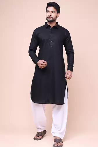W & g slik blend full sleeve pathani set for men's