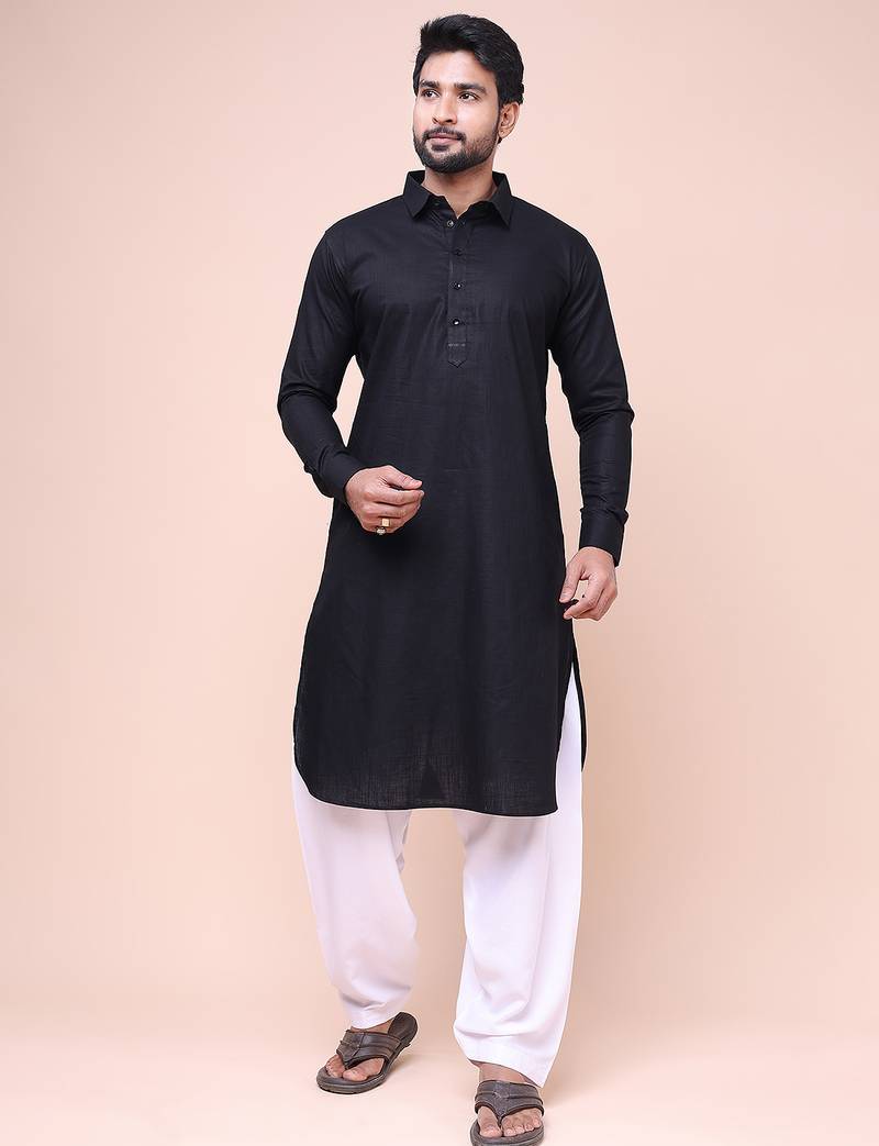W & g slik blend full sleeve pathani set for men's