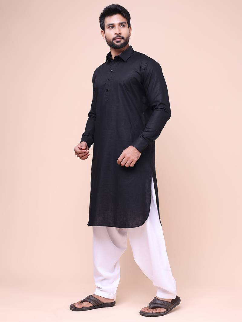 W & g slik blend full sleeve pathani set for men's
