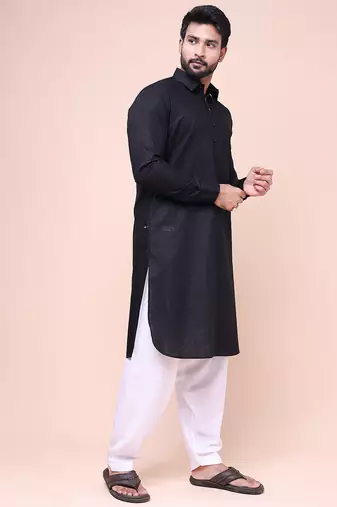 W & g slik blend full sleeve pathani set for men's
