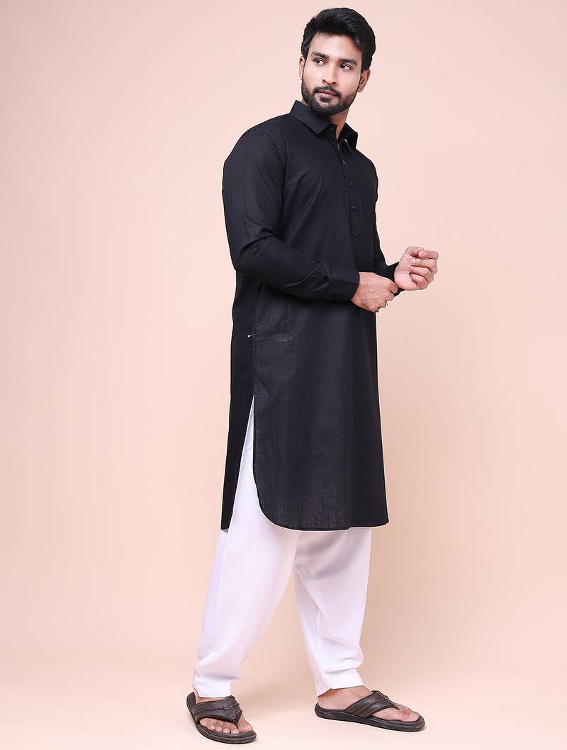 W & g slik blend full sleeve pathani set for men's