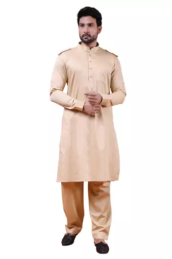 W & g slik blend full sleeve pathani set for men's