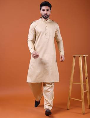 W & g slik blend full sleeve pathani set for men's 2