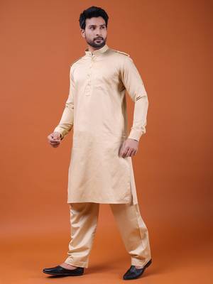 W & g slik blend full sleeve pathani set for men's 3