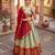 Traditional Silk Lehenga with Zari Weaving, Kalamkari Border & Georgette Dupatta