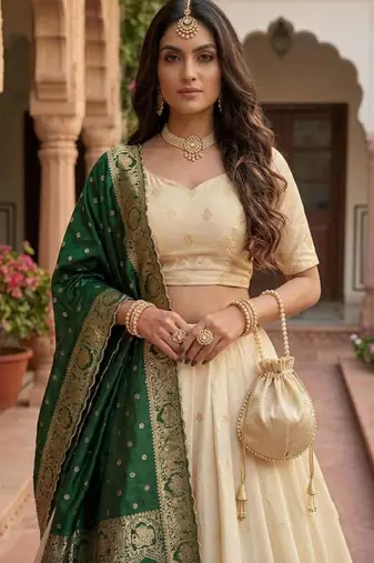 Rust Orange Embroidered Lehenga Choli