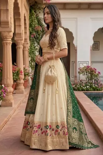 Rust Orange Embroidered Lehenga Choli