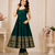 Green vichitra silk embroidered anarkali suit set
