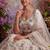 off white embroidered net unstitched lehenga choli with dupatta