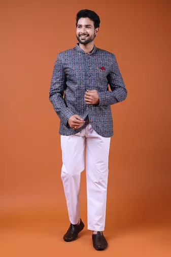 W & g silk blend jodhpuri for men's