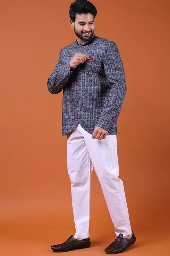 W & g silk blend jodhpuri for men's