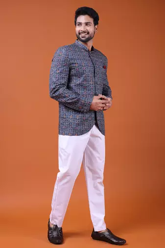 W & g silk blend jodhpuri for men's