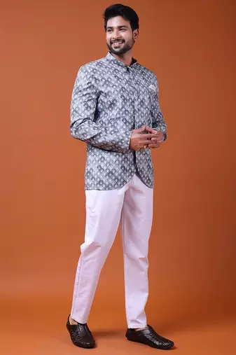 W & g silk blend jodhpuri for men's