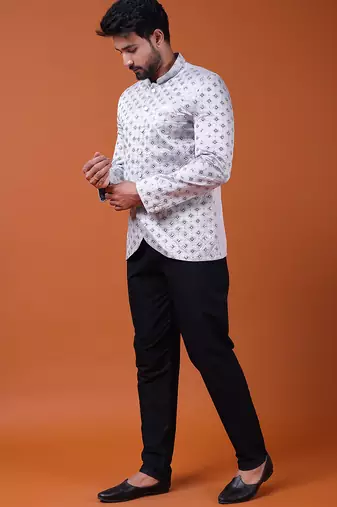 W & g silk blend jodhpuri for men's
