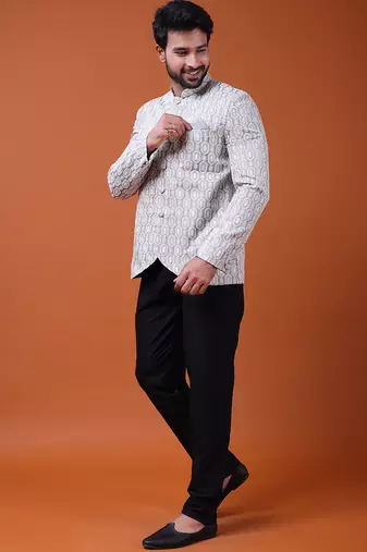 W & g silk blend jodhpuri for men's