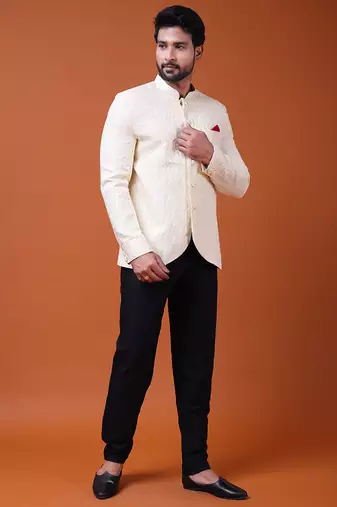 W & g silk blend jodhpuri for men's