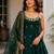 Green vichitra silk embroidered anarkali suit set