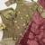 olive color embroidery sequin work silk blend kurti set
