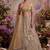 beige embroidered net unstitched lehenga choli with dupatta