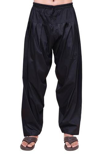 men black cotton blend patiala