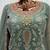 Sage green heavy dola silk sequins work palazzo suit