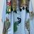 Navratri blue cotton kurta with hand-painted peacock mirror work