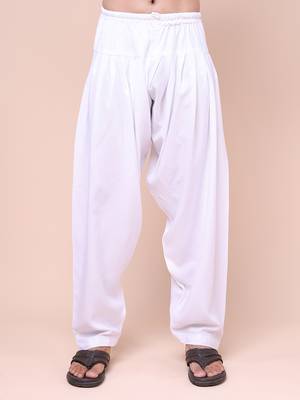 W & g men’s white cotton blend patiala 1