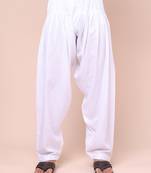 W & g men’s white cotton blend patiala