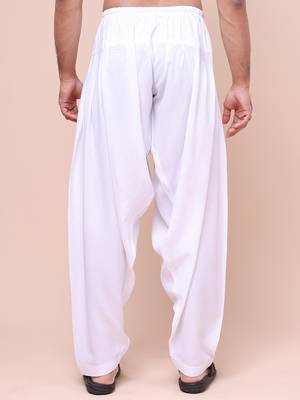 W & g men’s white cotton blend patiala 4