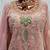 Peach heavy dola silk sequins work palazzo suit