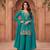 Teal blue premium chinnon beads work suit set