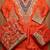 Orange premium chinon embroidery work suit set