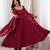 Wine premium mal chanderi 16-kali anarkali set