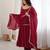 Wine premium mal chanderi 16-kali anarkali set