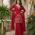 Maroon premium chinnon beads work suit set