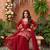 Maroon premium chinnon beads work suit set