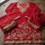 Maroon premium chinnon beads work suit set