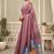 mauve premium cotton blend natural texture saree